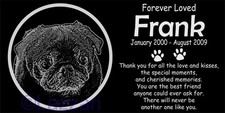 Personalized Black Pug Dog Pet Memorial 12x6 Customized Grave Marker Headstone