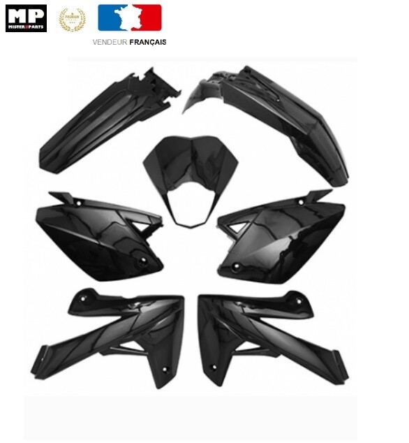 Kit carrosserie Rieju 50 MRT noir comprenant 7 coques de carénage pour modèles 2009