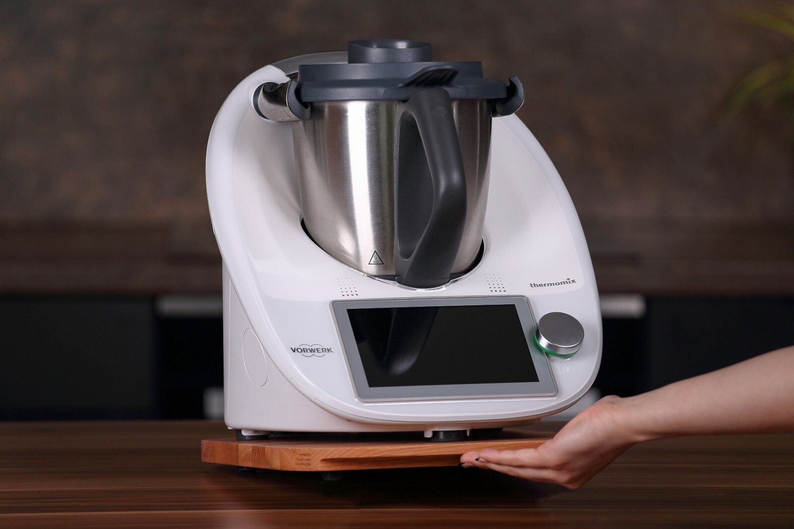 Gleitbrett für Thermomix TM5 - TM6 Holz - Buche - Schwarz - Weiß - Grau -