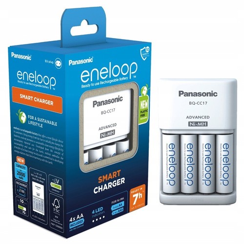Panasonic Eneloop Advanced Charger + 4 AA Rechargeable batteries 2000mAh BQ-CC17 - Picture 2 of 4