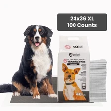 Dog Training Pet Pads 100 Pcs X-Large 24"x36" Charcoal Pet Pads Wee Wee Pee Pads