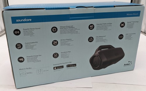 Soundcore Anker Motion Boom Portable Bluetooth Speaker with 24H Playtime - Black - Picture 14 of 14