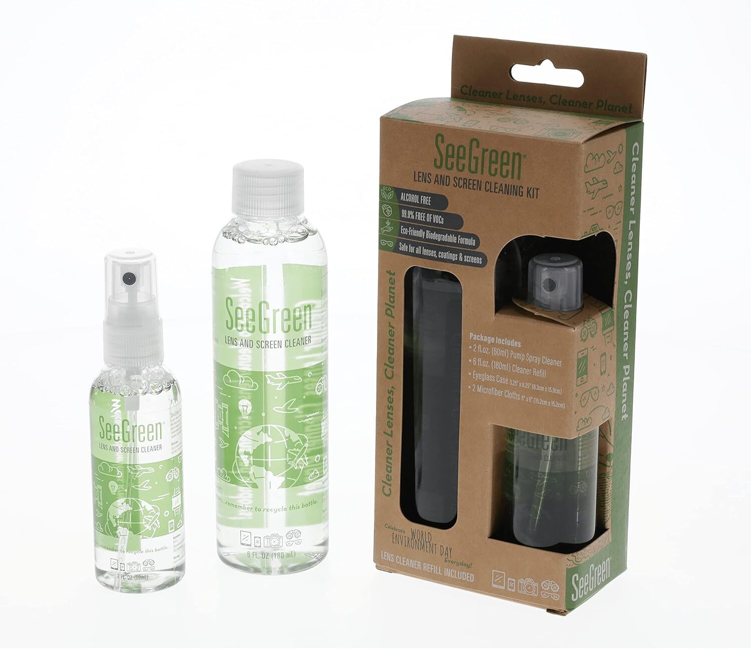 LENS and SCREEN CLEANING KIT | brown, clear or recycled material color