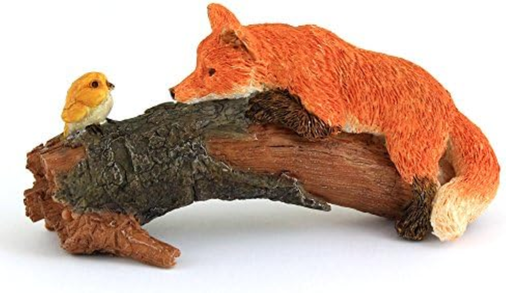 Top Collezione Miniature Fairy Garden e terrario Playful Red Fox con Uccello