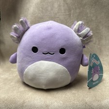 NWT Squishmallows Axolotl Monica Plush Purple 8" 2020 Sparkle Fuzzy Ear Kellytoy