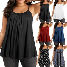 Women Camisole Sleeveless Cami with Built in Bra Flowy Tank Top Adjustable Strap