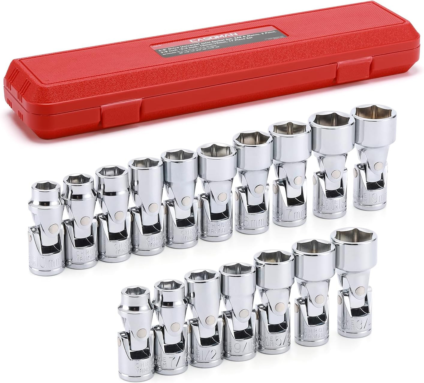 Astro 7412 1/4-Inch Drive Flex Socket Set 6 Point - Metric 12-Piece