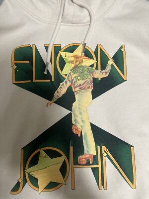 Elton John Hoodie  Medium Beige Farewell Yellow Brick Road Tour