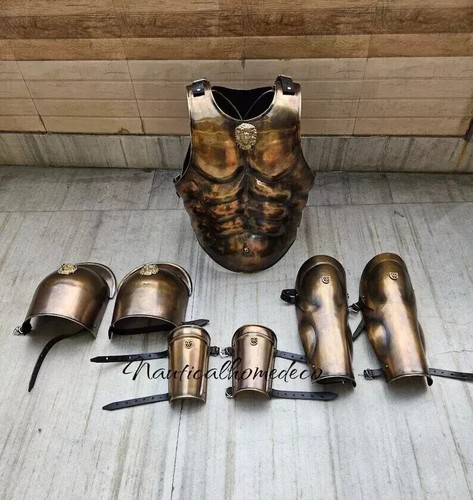 Traje de Caballero Medieval Músculo Media Armadura | Disfraz de Cosplay LARP de Coraza Romana