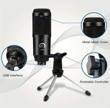 Micr fono de condensador USB para PC Videoconferencia port til Podcast Streaming