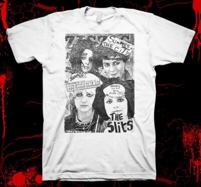 The Slits - punk flyer - Pre-shrunk, hand screened white t-shirt TE1078