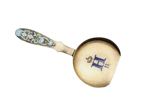 Imperial Russian Silver Spoon Cloisonne Enamel Cipher Crown Tsar Nicholas II RU - Picture 24 of 24