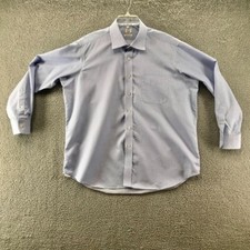 Ike Mens Long Sleeve Dress Shirt Blue/White Check Size 17 1/2 35