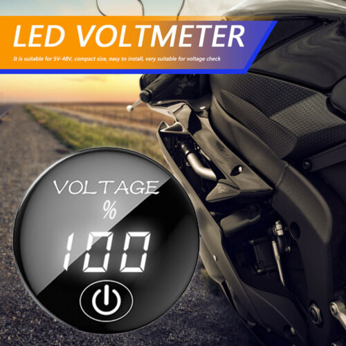 Auto Motorrad Kapazität Anzeige Batterie 5-48V LED Digital Voltmeter 12V / 24V  - Picture 1 of 6