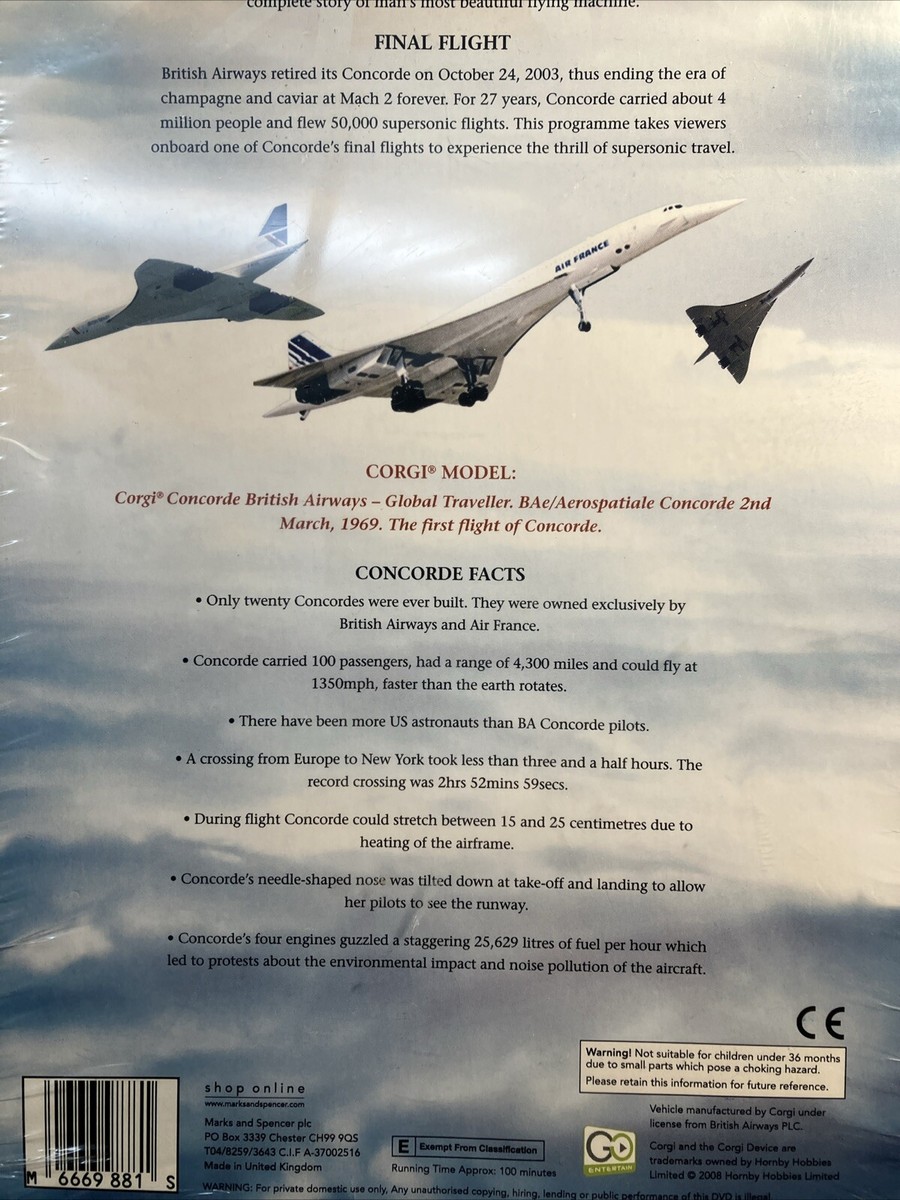 Concorde Classic DVD+Corgi Model, Story of Concorde, British