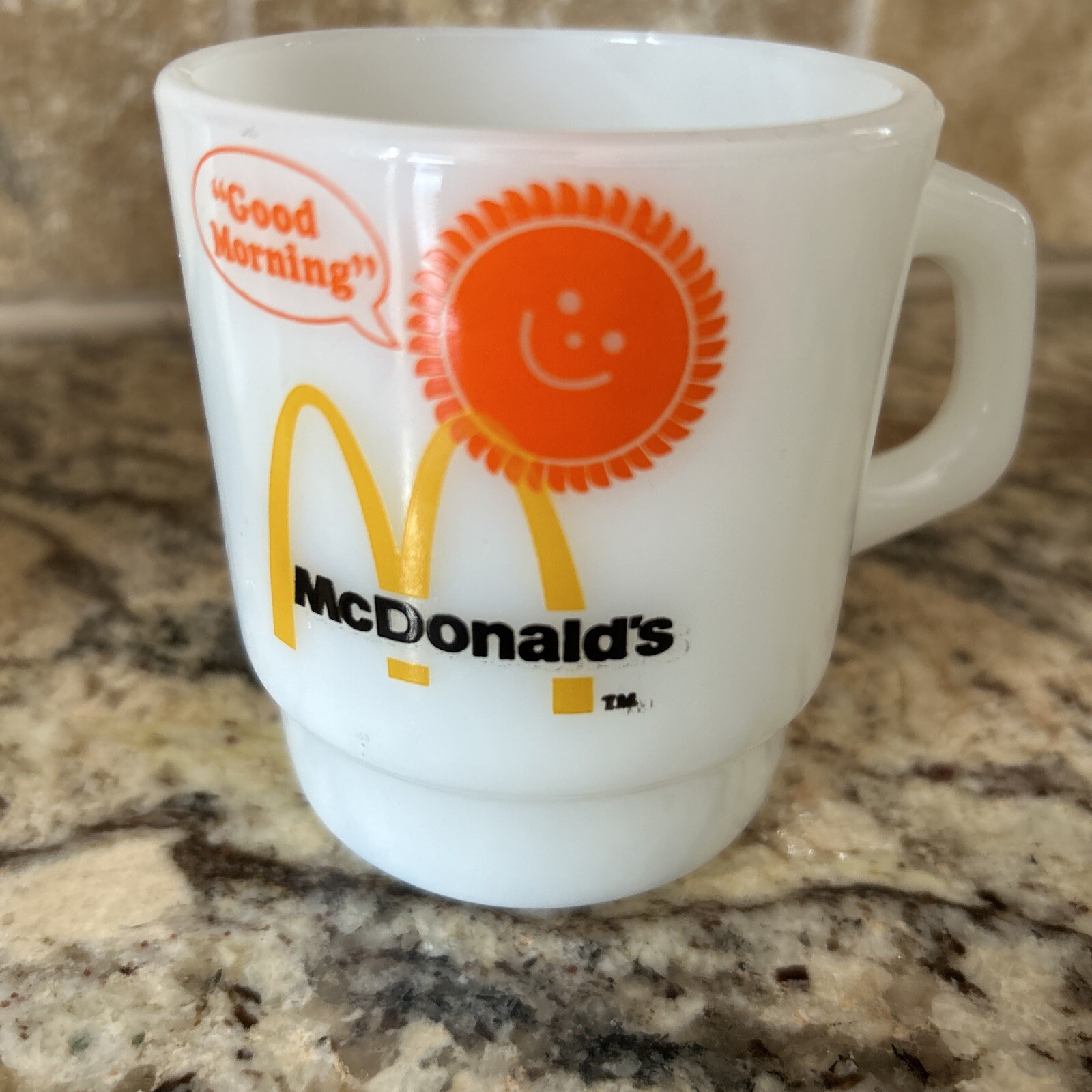 Pair (2) Vintage Mugs McDonald's Milk Glass Coffee Mugs Holds 8oz eBay