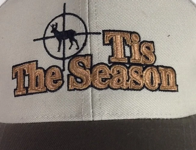 St1114 Outdoor Cap Company Light Gray Tis The Season Deer Hunting Snapback Hat - Image 2 of 4