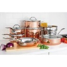Viking 13-Piece Professional Tri-Ply Copper Cookware Set with Vented Glass Lids
