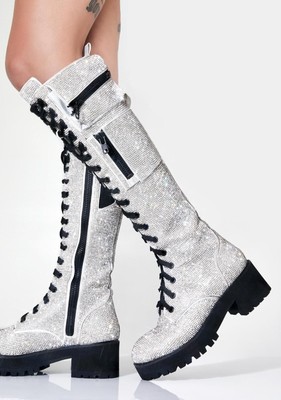 bedazzled combat boots