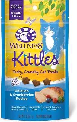 Wellness Kittles Crunchy Natural Grain Free Cat Treats, Chicken & Cranberry