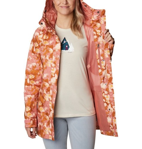 Columbia Splash A Little II Rain jacket Dark Coral Solarized Tonal women M NWT - Picture 5 of 18