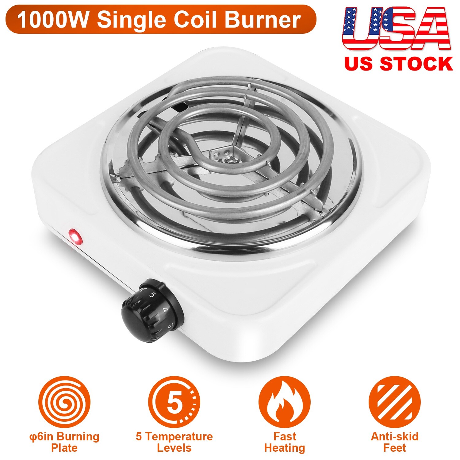 Single Electric Stove Burner Travel Compact Small Hot Plate Dorm