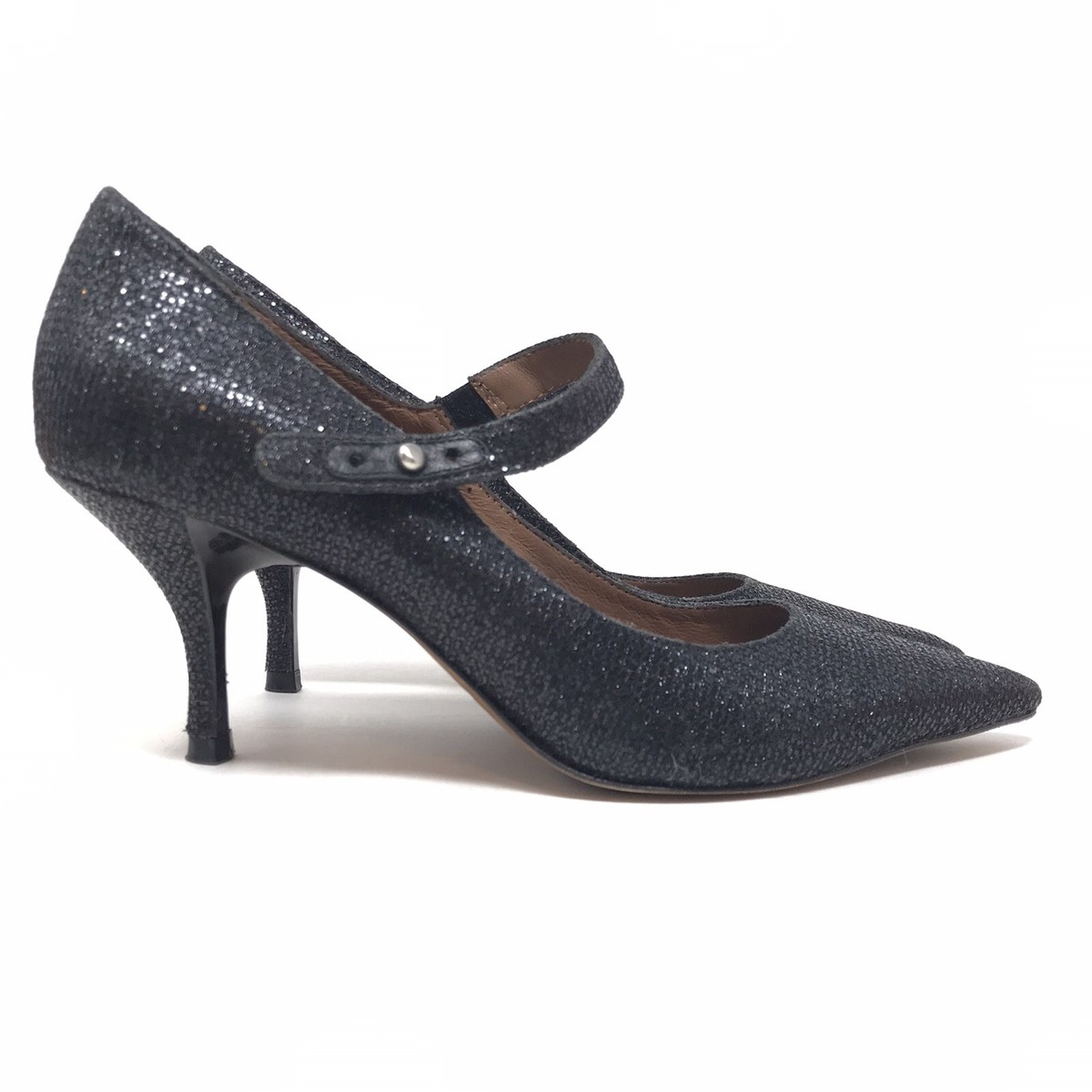 Donald Pliner Sparkle Glitter Pump Dress Heels Shoes Women Size N Black  Strap