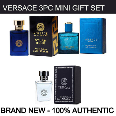 3pc Mini Gift Set Versace Dylan Blue, Eros Men, Pour Homme, 5ml/0.17oz, NEW!