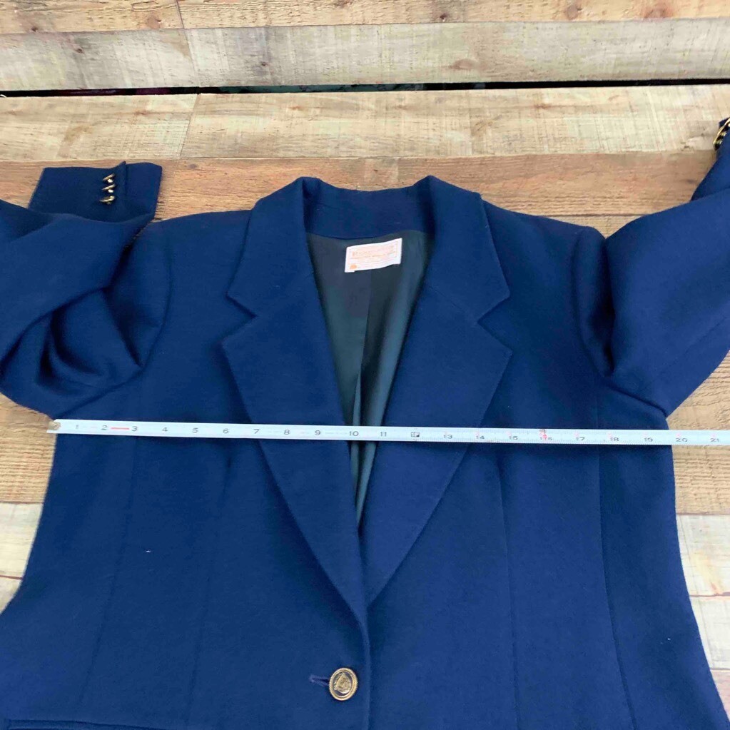 Pendleton Womens One Button Blazer Blue Notch Lap… - image 7