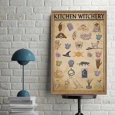 Kitchen Witchery Unique Poster Wall Art, Witch Kitchen Poster Print Unframed