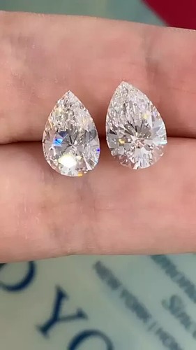 Natürliche lose D-Farbe Paar 3 kt Birnenschliff im Labor gezüchteter CVD-Diamant VVS1-zertifiziert - Bild 2 von 11