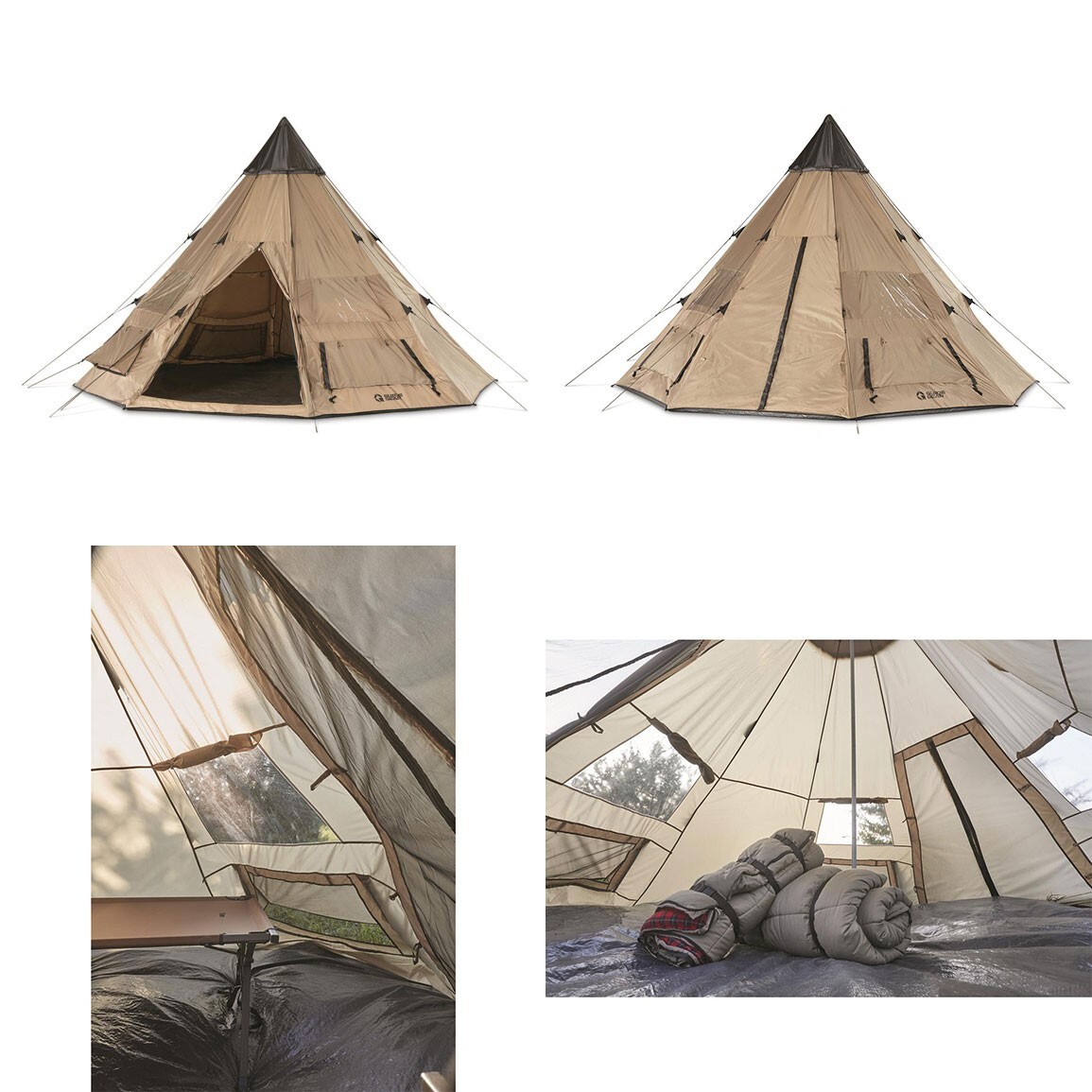 Weatherproof Guide Gear 14' x 14' Teepee Tent For People