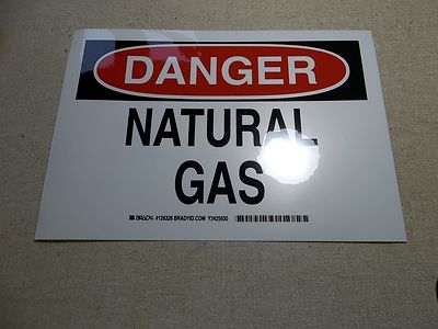 NEW Brady 126326 Danger natural Gas Safety sign 10" x 7" *FREE SHIPPING ...