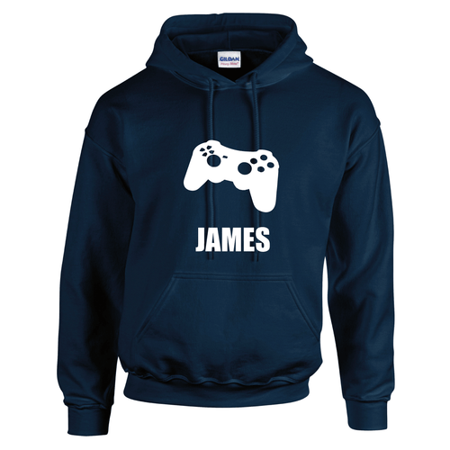 Girls Boys Personalised Gaming Controller Hooded Hoody Hoodies - Picture 3 of 9