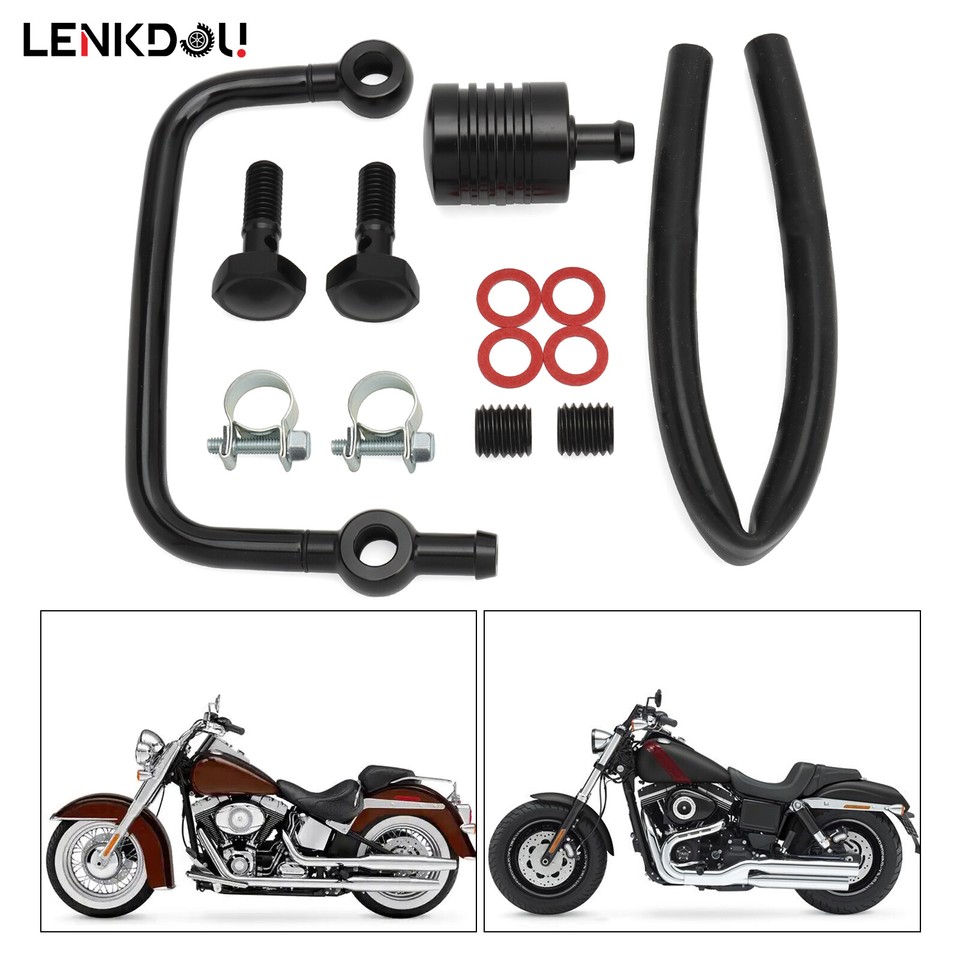 Lenkdou Pair Aluminum Breather Bolts – Chrome, For Harley Twin Cam Engines – Softail, Touring, Dyna, CVO – 6 Month Warranty