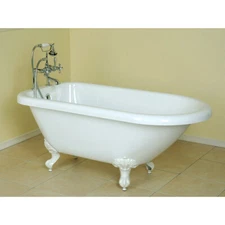 Randolph Morris 57 Inch Acrylic Classic Clawfoot Tub - Rim Faucet Drillings