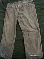 Vintage 90  s LEVI'S 501 Faded Black Denim Jeans 37  tag 40 Made in USA