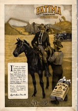 1913 Fatima Original tobacco cigarette ad - Extremely Rare - Back on the Farm