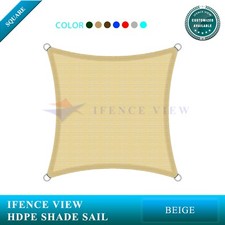 Ifenceview Beige Square 20' Sun Shade Sail Pool Canopy Awning Outdoor Commercial