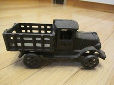 Vintage Taniaw Cast Iron Open Bed Truck, 8 1/2" Long, Large Spoke Wheels