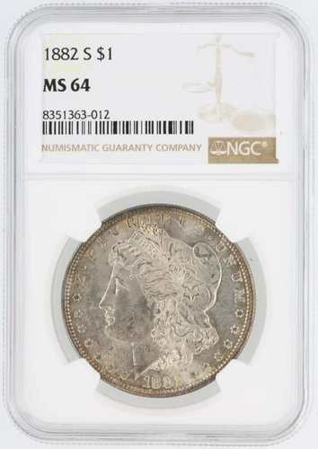 1882-S Morgan Silver Dollar NGC MS64 S$1 San Francisco Minted No Reserve