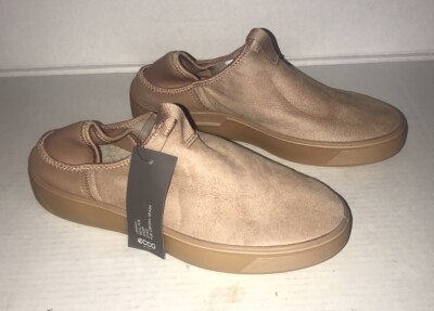 NWOB ECCO Women's Street Tray Hygge Slip On Shoes Slippers Tan Nubuck Sz 11-11.5
