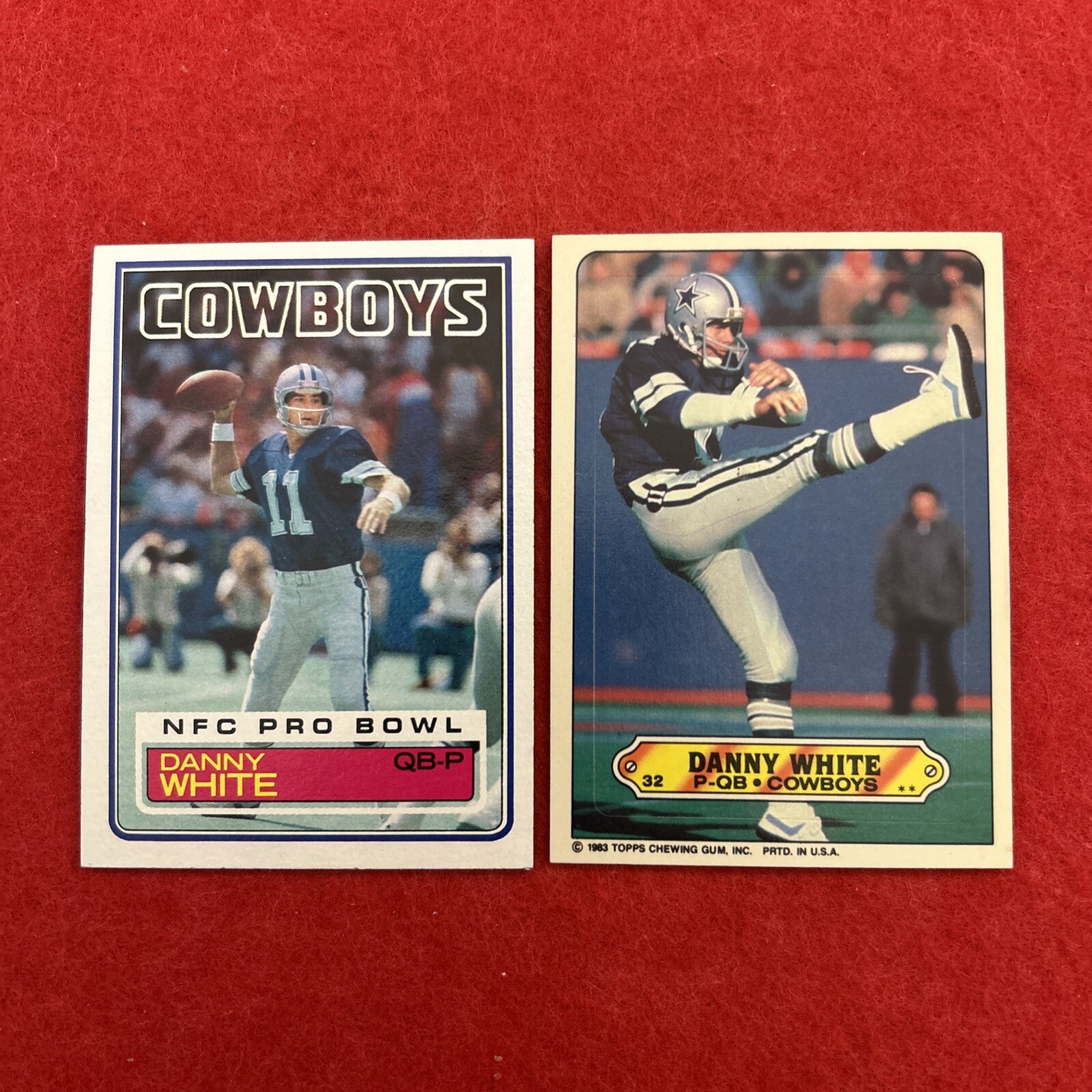 1983 Topps Danny White #56 with Sticker #32 Football Card