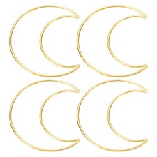 4 Inch Moon Dream Catcher Rings, 4 Pcs Wreath Floral Ring Hoop, Gold