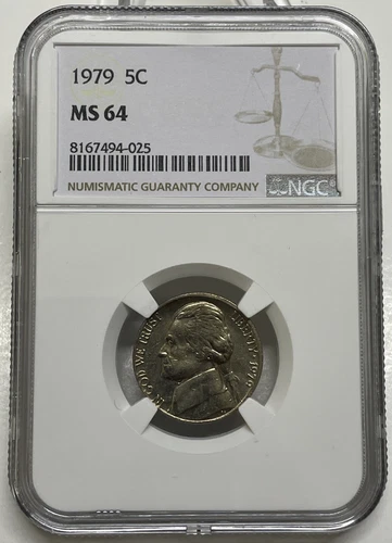 1979 Jefferson Nickel 5c NGC MS64  Mint State Uncirculated Coin