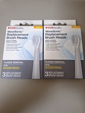 CVS Health WaveSonic Soft Replacement Refill Brush Heads 3 Count, Gray 2 Pack 