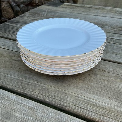 Vintage Royal Albert Val D'or - weiß geriffelter Rand mit Goldrand - Beilagenteller