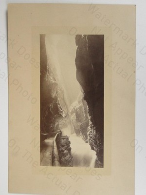 Gorge River Walkway Rocky Canyon Alps J. Fetzer Ragaz c1880s Vintage Photo