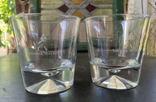 Set (2) Johnnie Walker Whisky Diamond Prism Base Rocks Glass 10oz Tumblers
