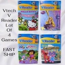 VTech V.Reader Learning System Video Game Cartridges Lot of 4 FAST SHIPPING